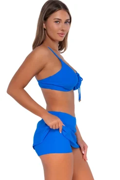 Online Sunsets Electric Blue Sporty Swim Skirt