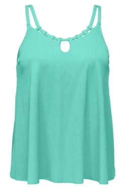 Sale Sunsets Escape Aqua Mist Sandbar Rib Sadie Tankini Top
