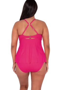 Clearance Sunsets Escape Begonia Sandbar Rib Tori Tankini Top