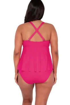 Clearance Sunsets Escape Begonia Sandbar Rib Marin Tankini Top