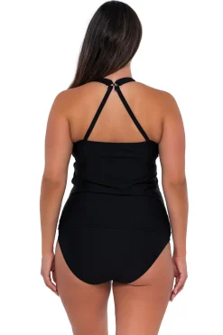 Fashion Sunsets Escape Black Emerson Tankini Top