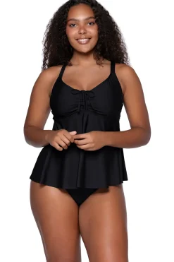 Discount Sunsets Escape Black Marin Tankini Top