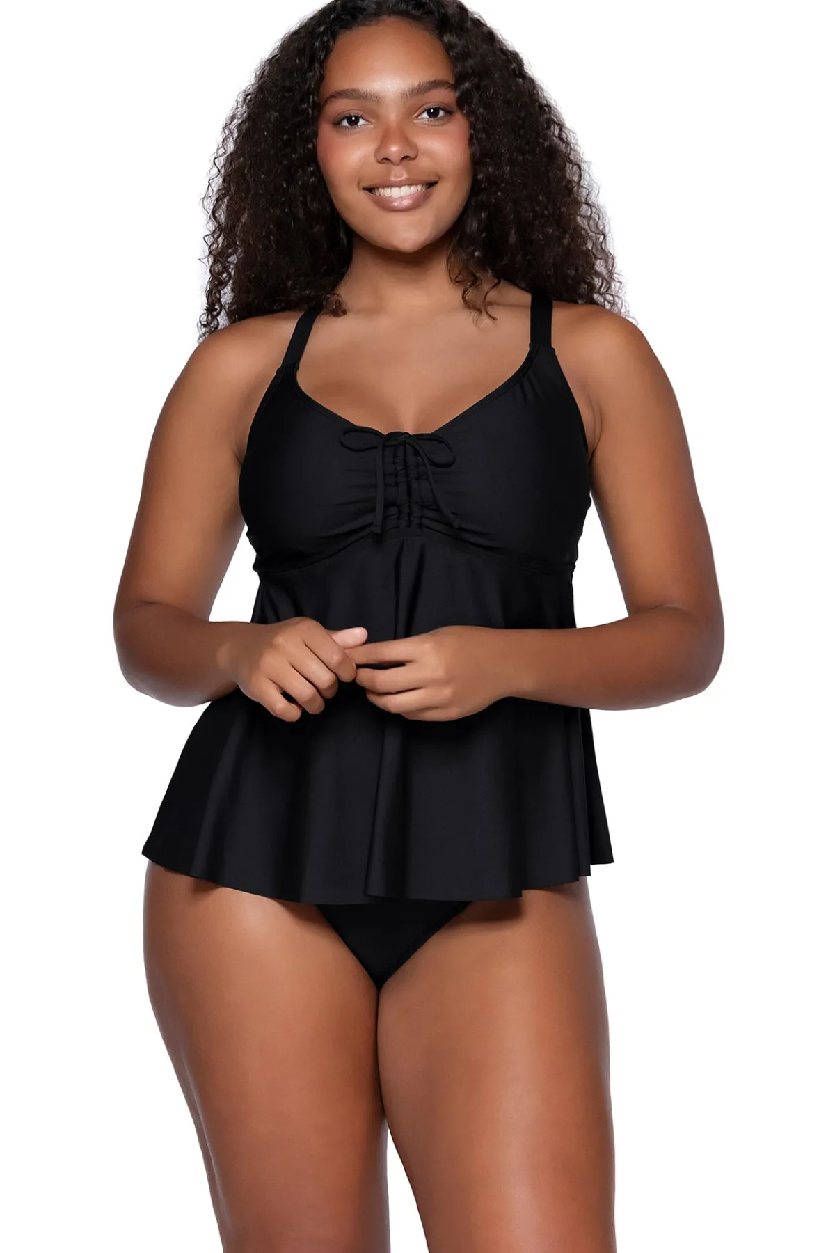 Discount Sunsets Escape Black Marin Tankini Top