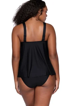 Outlet Sunsets Escape Black Sadie Tankini Top