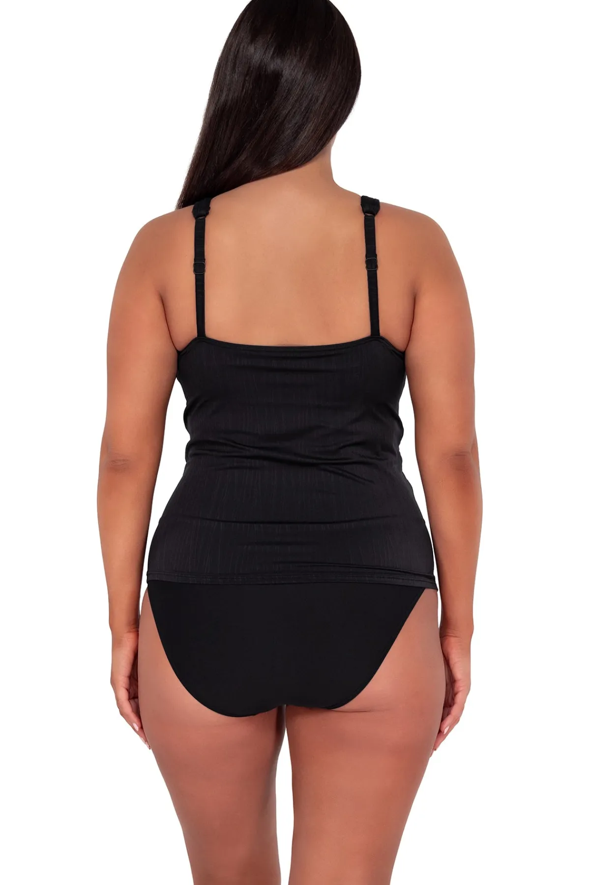 New Sunsets Escape Black Seagrass Texture Emerson Tankini Top