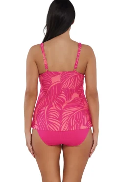 New Sunsets Escape Blushing Palms Sandbar Rib Jenna Tankini Top