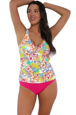 New Sunsets Escape Botanical Bliss Sandbar Rib Emerson Tankini Top
