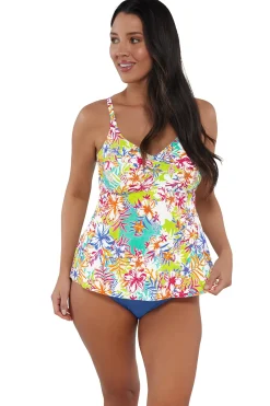 Clearance Sunsets Escape Botanical Bliss Sandbar Rib Tori Tankini Top