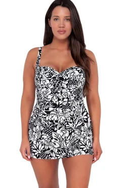 Discount Sunsets Escape Caribbean Seagrass Texture Sienna Swim Dress