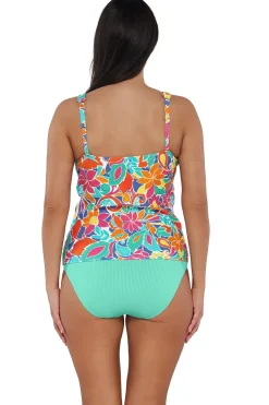 Online Sunsets Escape Festive Floral Sandbar Rib Emerson Tankini Top