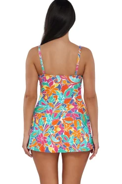 Outlet Sunsets Escape Festive Floral Sandbar Rib Sienna Swim Dress