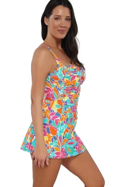 Outlet Sunsets Escape Festive Floral Sandbar Rib Sienna Swim Dress