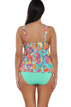 Outlet Sunsets Escape Festive Floral Sandbar Rib Marin Tankini Top
