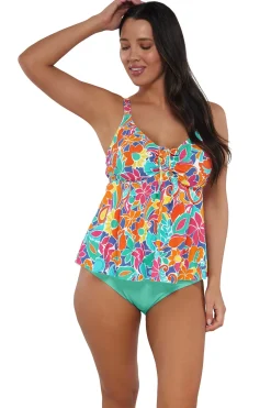 Outlet Sunsets Escape Festive Floral Sandbar Rib Marin Tankini Top
