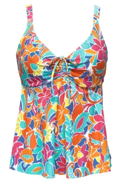 Outlet Sunsets Escape Festive Floral Sandbar Rib Marin Tankini Top