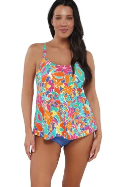Sale Sunsets Escape Festive Floral Sandbar Rib Jenna Tankini Top