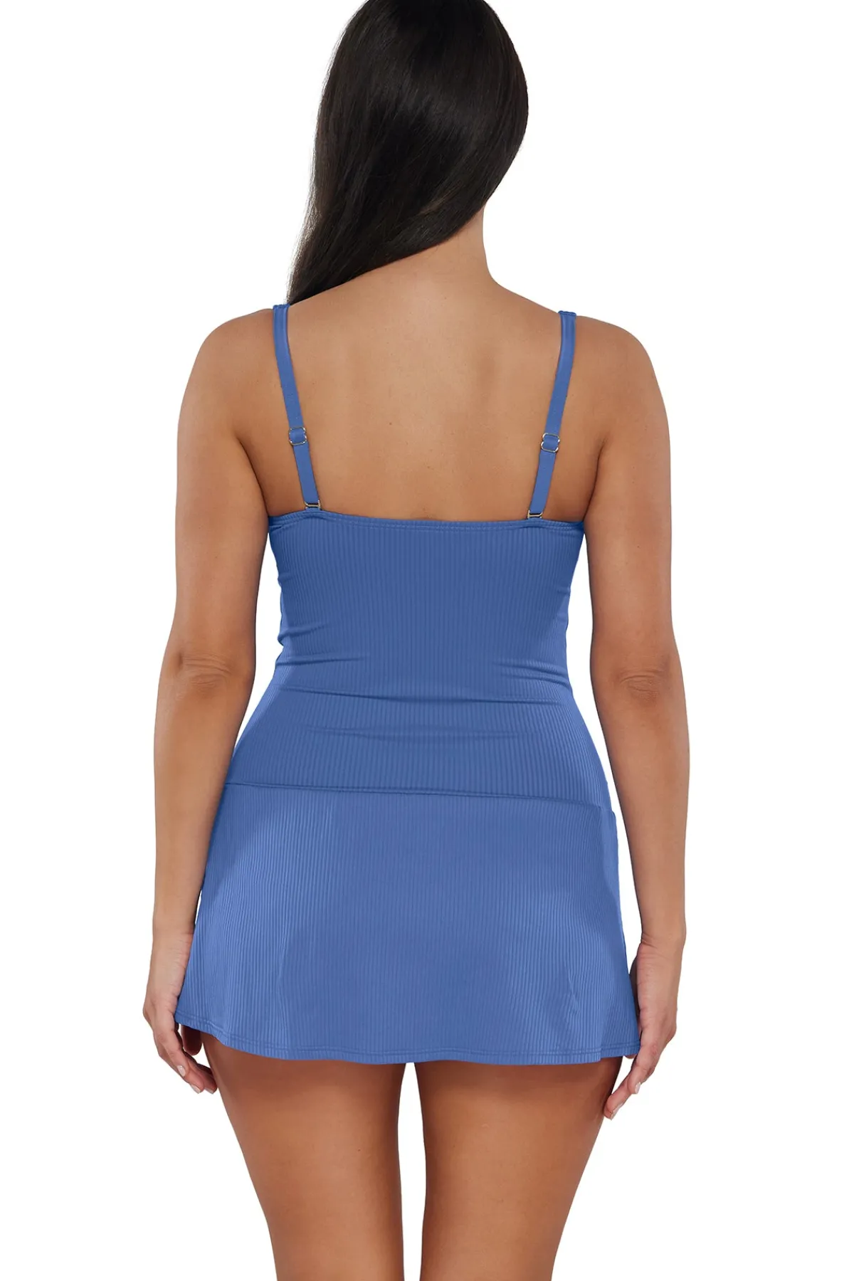 Hot Sunsets Escape Harbor Blue Sandbar Rib Sienna Swim Dress