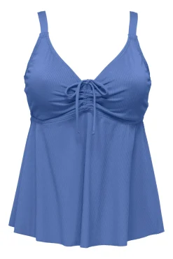 New Sunsets Escape Harbor Blue Sandbar Rib Marin Tankini Top