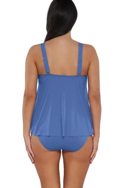 Discount Sunsets Escape Harbor Blue Sandbar Rib Sadie Tankini Top