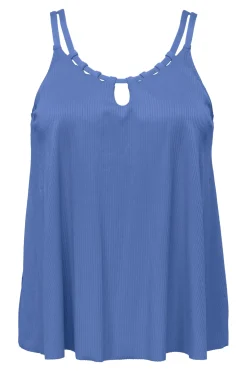Discount Sunsets Escape Harbor Blue Sandbar Rib Sadie Tankini Top