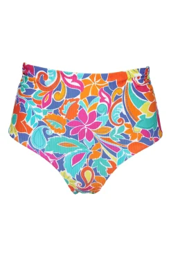 Outlet Sunsets Festive Floral Sandbar Rib Capri High Waist Bottom