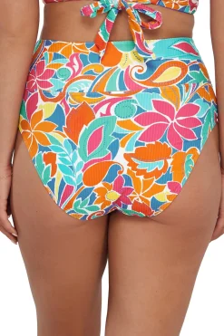 Sale Sunsets Festive Floral Sandbar Rib Hannah High Waist Bottom