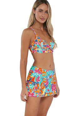 Clearance Sunsets Festive Floral Sandbar Rib Sporty Swim Skirt
