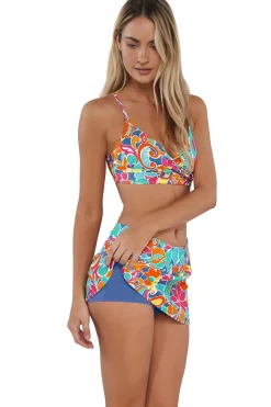 Clearance Sunsets Festive Floral Sandbar Rib Sporty Swim Skirt