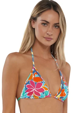Hot Sunsets Festive Floral Sandbar Rib Laney Triangle Top