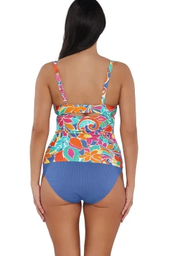 Fashion Sunsets Festive Floral Sandbar Rib Serena Tankini Top