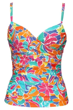 Fashion Sunsets Festive Floral Sandbar Rib Serena Tankini Top
