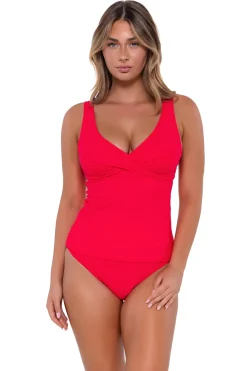 Best Sunsets Geranium Elsie Tankini Top