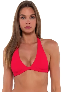 Clearance Sunsets Geranium Faith Halter Top