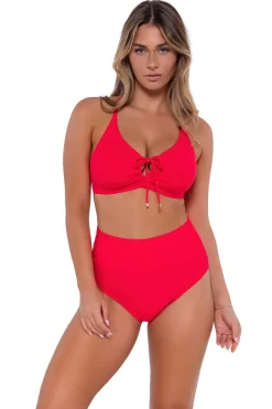 Outlet Sunsets Geranium Hannah High Waist Bottom