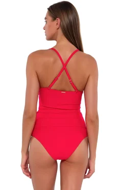 Sale Sunsets Geranium Simone Tankini Top