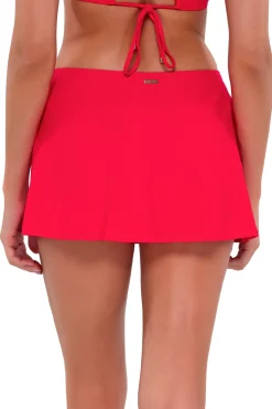 Fashion Sunsets Geranium Sporty Swim Skirt