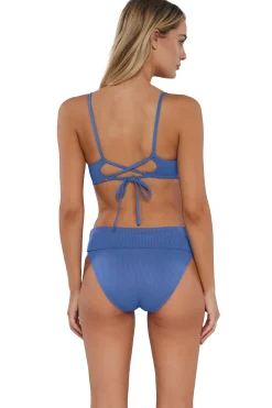 Outlet Sunsets Harbor Blue Sandbar Rib Lyla Bralette Top