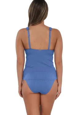 Discount Sunsets Harbor Blue Sandbar Rib Elsie Tankini Top