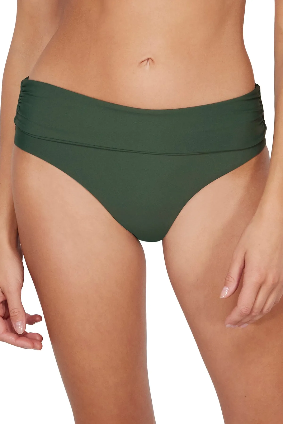 Discount Sunsets Island Green Capri High Waist Bottom