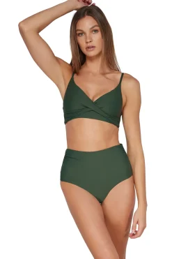 Discount Sunsets Island Green Capri High Waist Bottom