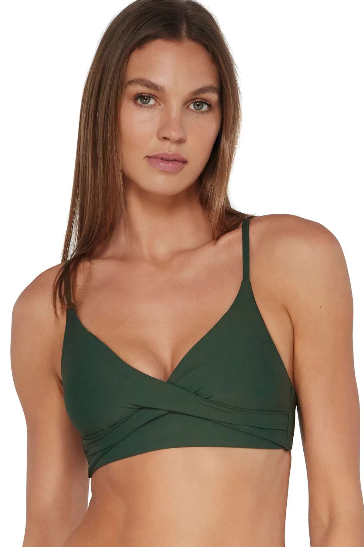 Clearance Sunsets Island Green Lyla Bralette Top