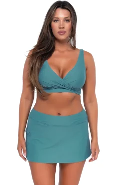 Clearance Sunsets Ocean Sporty Swim Skirt