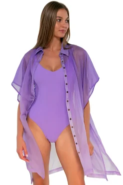 Discount Sunsets Passion Flower Shore Thing Tunic