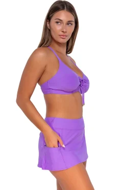 Hot Sunsets Passion Flower Sporty Swim Skirt