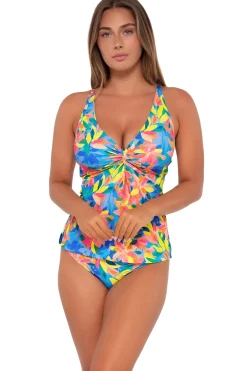 Hot Sunsets Shoreline Petals Forever Tankini Top