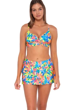 Fashion Sunsets Shoreline Petals Sporty Swim Skirt