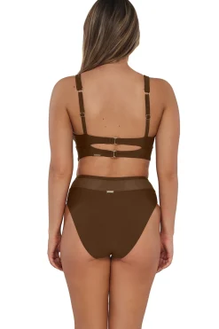 Clearance Sunsets Tiki Brown Annie High Waist Bottom