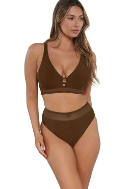 Clearance Sunsets Tiki Brown Annie High Waist Bottom