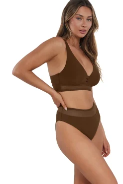 Clearance Sunsets Tiki Brown Annie High Waist Bottom