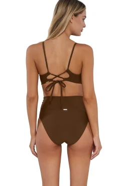 New Sunsets Tiki Brown Hannah High Waist Bottom